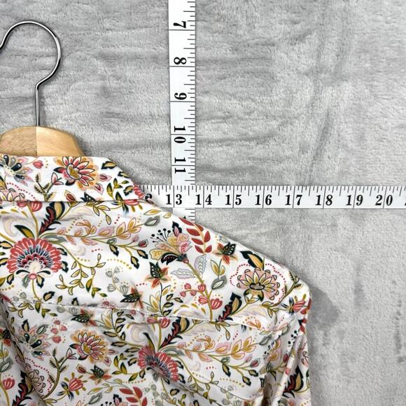 C-LAB NYC Floral Print Long Sleeve Shirt Men Sz M 15½ 33–34 Stretch Modern Fit - Picture 11 of 12